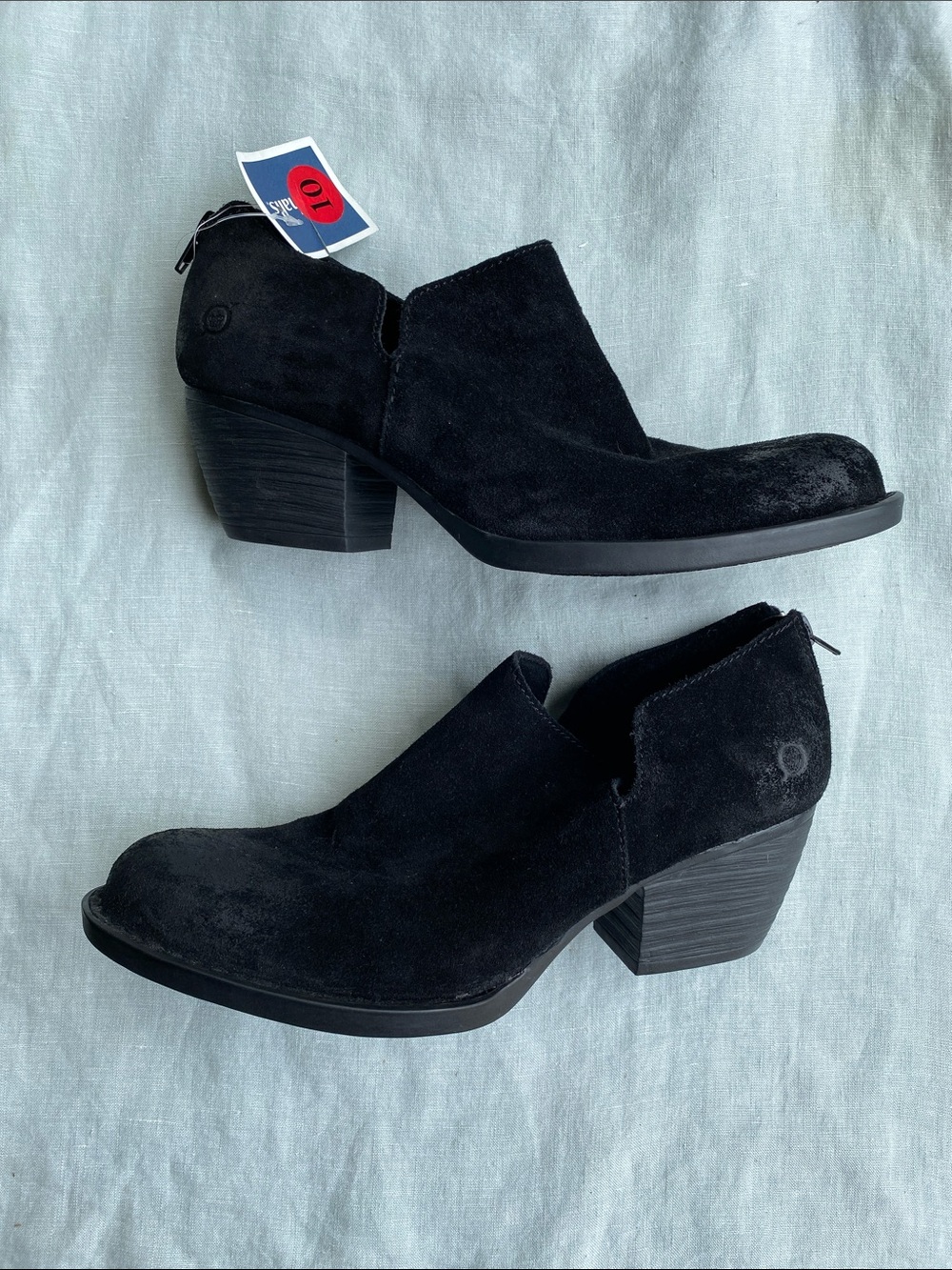 NWT Born black nubuck leather Antonia zip ankle boots - Picture 5 of 12